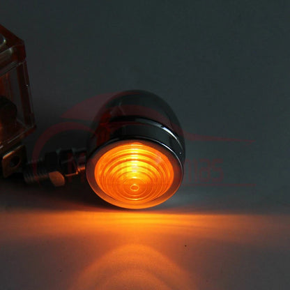2x Chrome Motorcycle Turn Signals Bullet Blinker Indicator Light Amber Lamps 12V