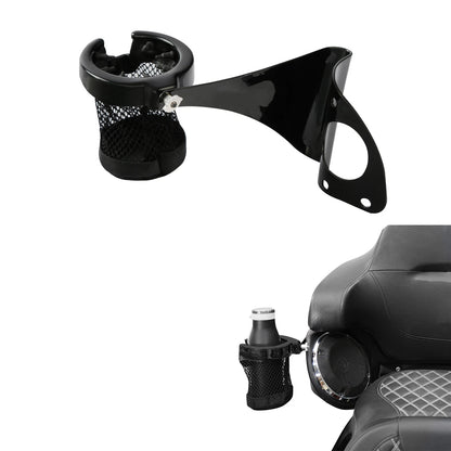 Rear Drink Cup Holder Passenger Fit For Harley Touring Street Road Glide 2014-Up