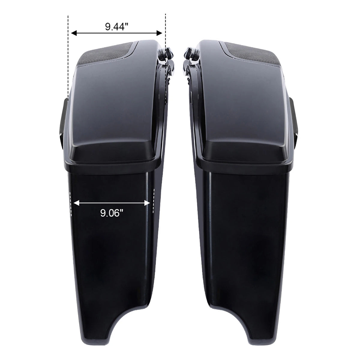 Vivid Black 4" Extended Hard Saddlebags Fit For Harley Touring Models 2014-Up US