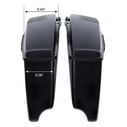 Vivid Black 4" Extended Hard Saddlebags Fit For Harley Touring Models 2014-Up US