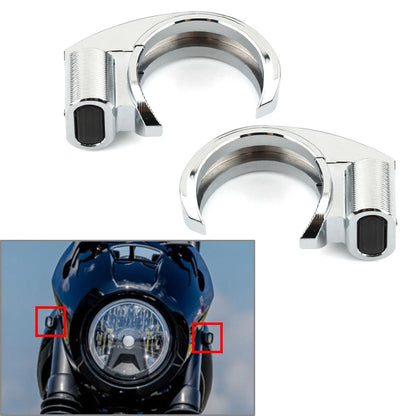 Front Turn Signal Light For Harley 39-41mm Front Fork Chrome Housing Smoke Lens