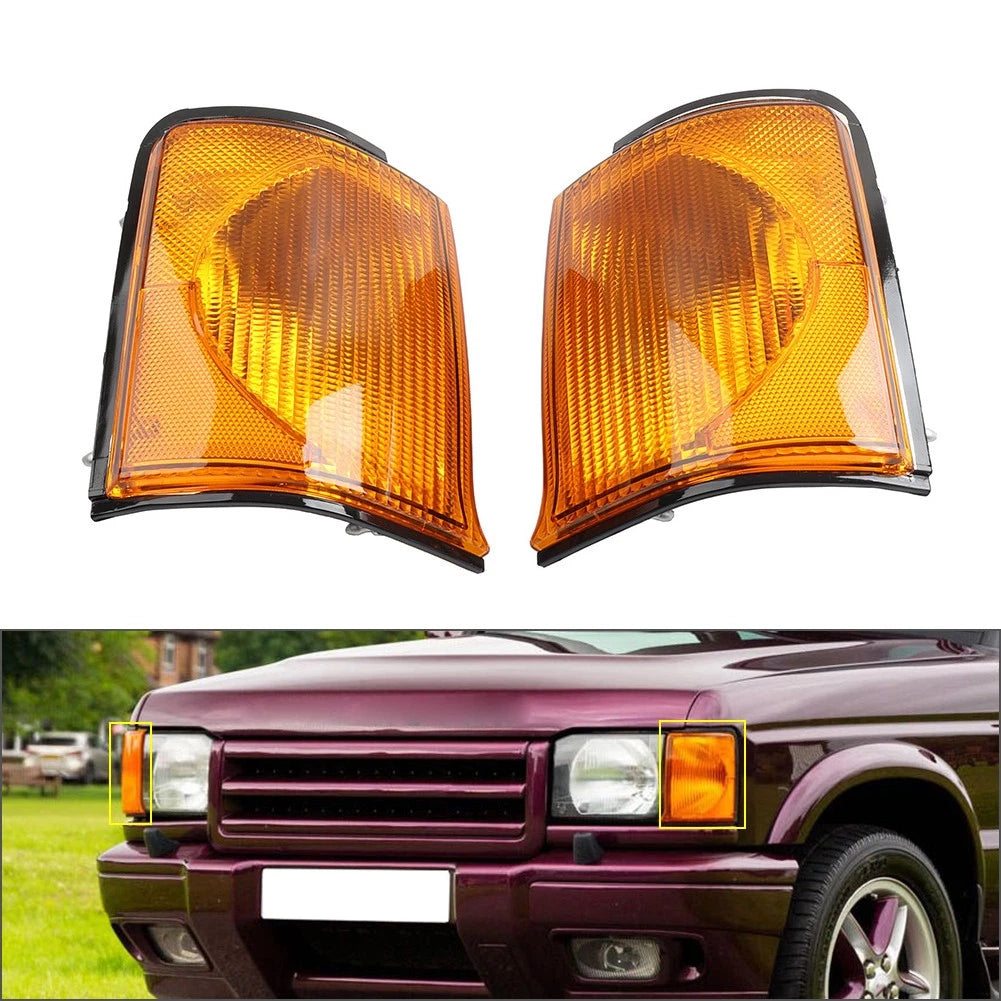 1 Pair Front Indicator Light Yellow Lens For Land Rover Discovery 2 1999-2002