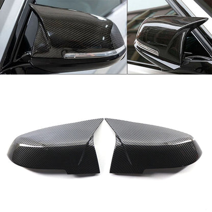2x Carbon Fiber Rearview Mirror Cover Caps For BMW 1 2 3 4 Series X1 M2 I3 I3S