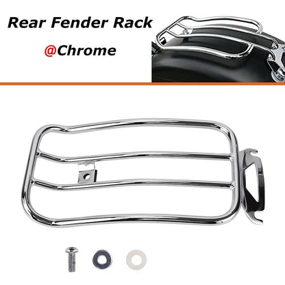 Chrome Solo Seat Luggage Rear Fender Rack For Harley Touring FLHT FLHR 1997-2015