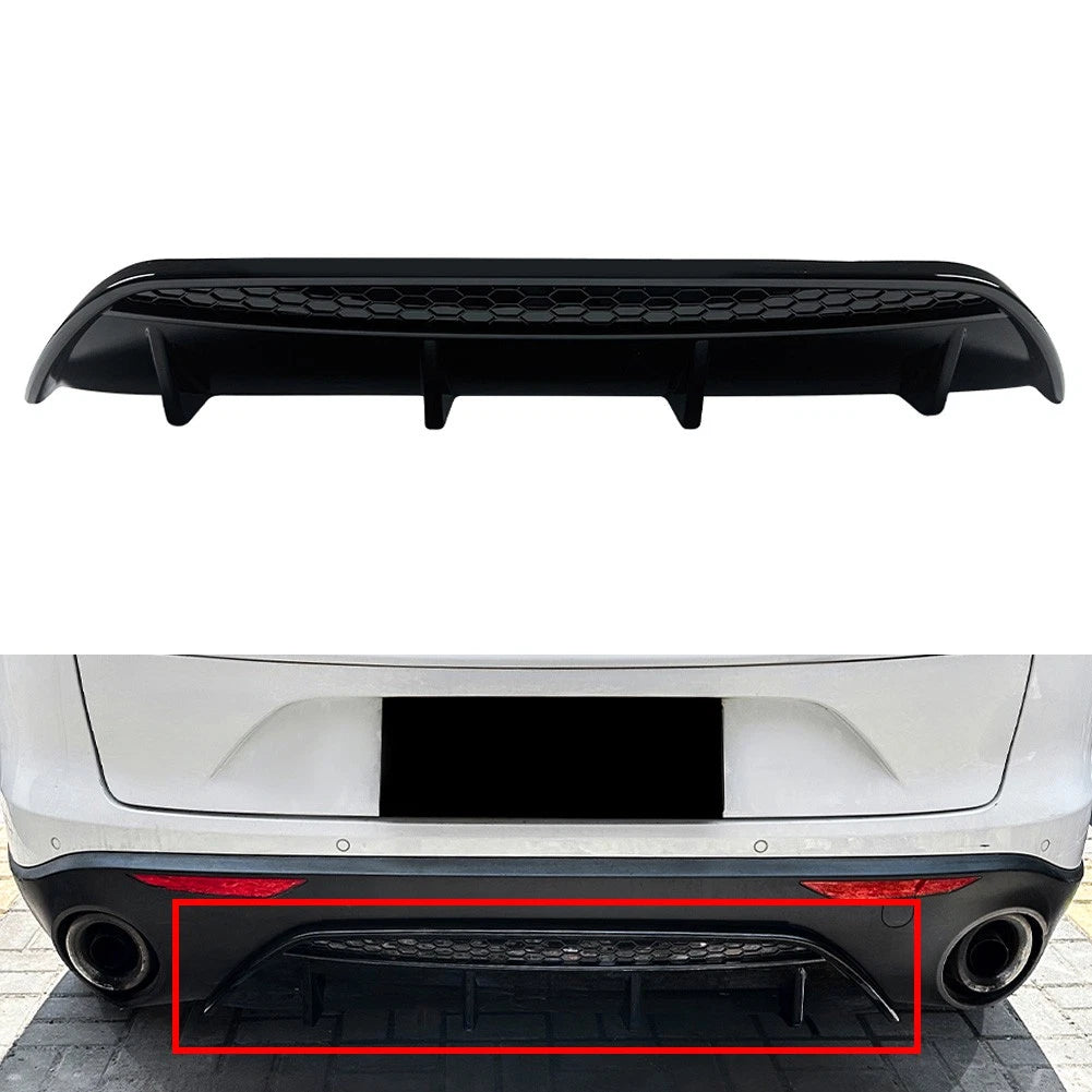 Rear Bumper Lip Diffuser Spoiler Splitter Cover For Alfa Romeo Stelvio 2017+ Blk
