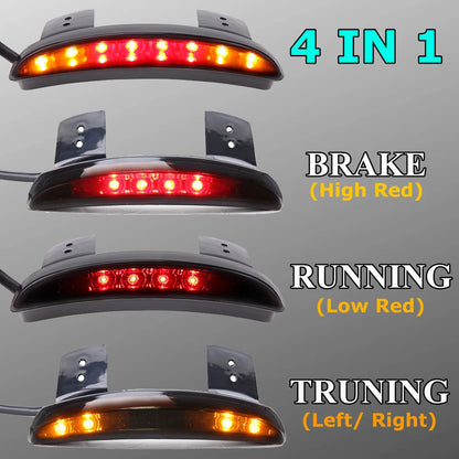 LED Fender Brake Tail Light Turn Signals For Harley Sportster 883 1200 Iron Dyna