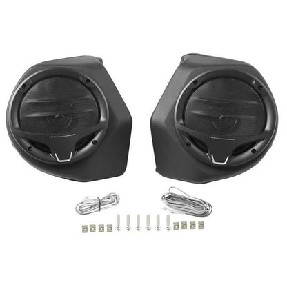 King Trunk Pad Rack Speakers For Harley Touring Electra Road Glide 2014-25 Black