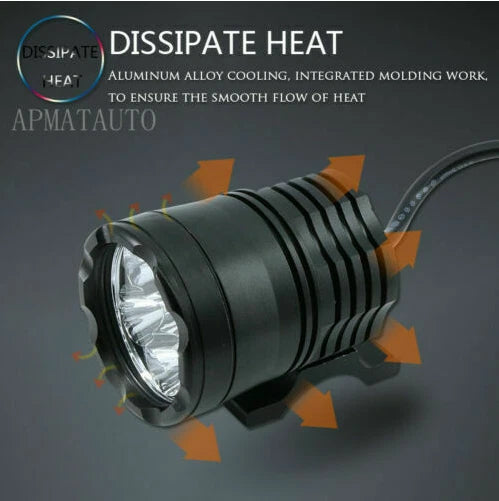 Motorcycle Headlight Spot Light Fog Lamp Waterproof 4LED White