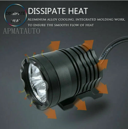 Motorcycle Headlight Spot Light Fog Lamp Waterproof 4LED White
