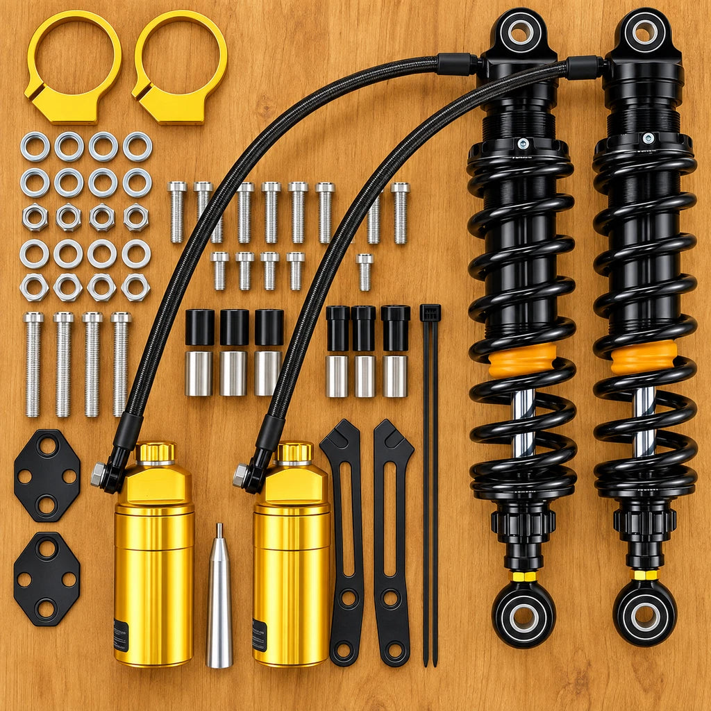 Remote Reservoir Rear Suspensions Shocks Fit For Harley Street Glide 2014-2025