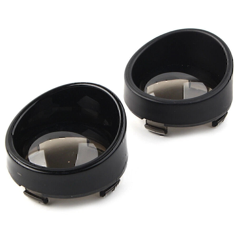 Turn Signal Light Lens Cover Black Bezels Visor Fit For Harley Softail