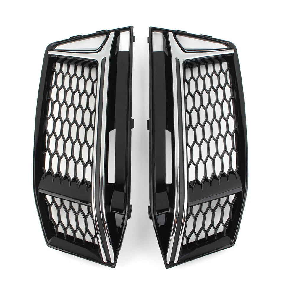 Front Bumper Fog Light Grille Cover Honeycomb For Audi A4 B9 S4 2016-2018