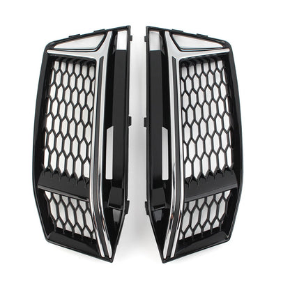 Front Bumper Fog Light Grille Cover Honeycomb For Audi A4 B9 S4 2016-2018