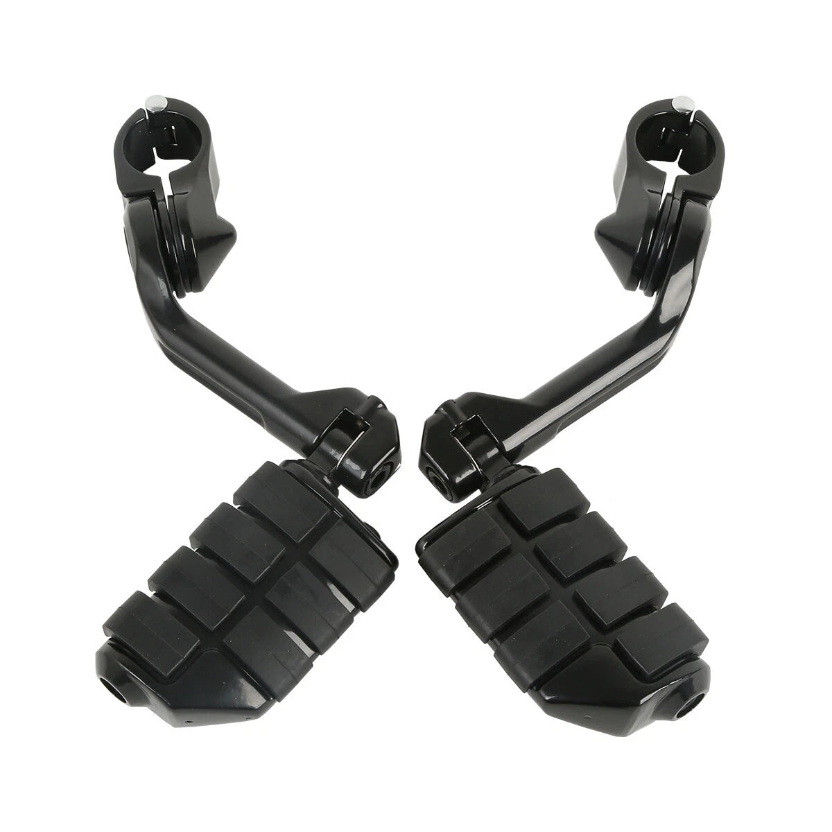 1-1/4" Highway Engine Guard Long Angled Foot Pegs Mount Fit For Harley Glide US