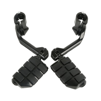 1-1/4" Highway Engine Guard Long Angled Foot Pegs Mount Fit For Harley Glide US