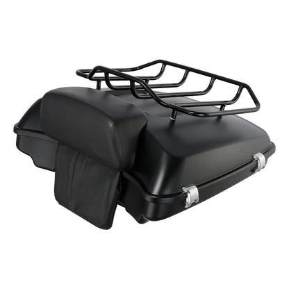 Matte Black Razor Trunk Backrest Pad Top Rack Fit Fit For Harley Touring 2014-Up