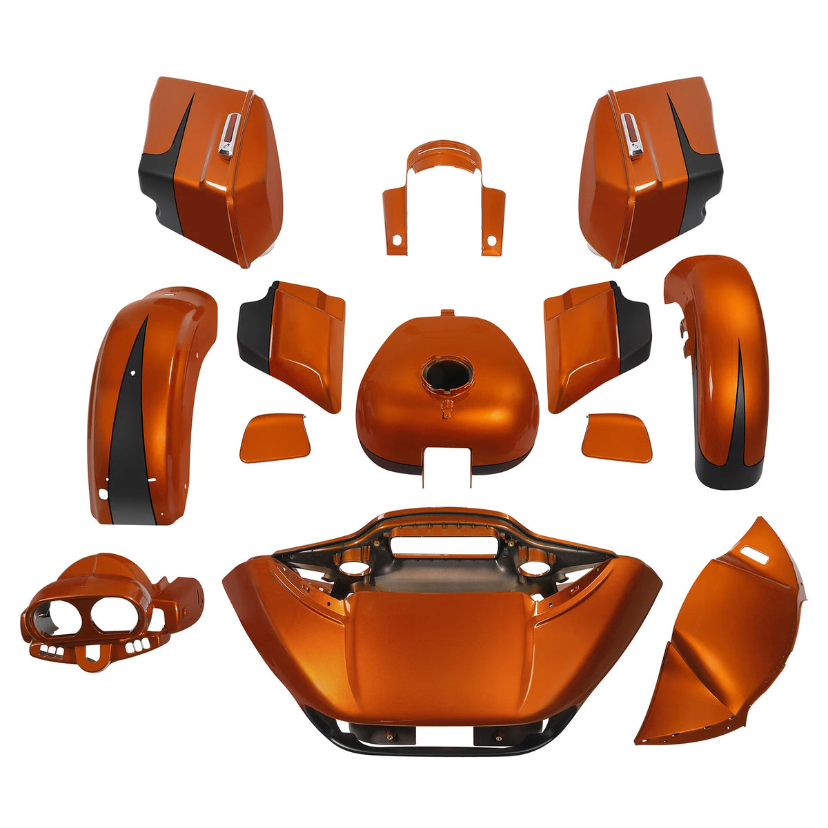 Fairings Body Paint Set For Harley Road Glide 15-Up Scorched Orange/Black Denim
