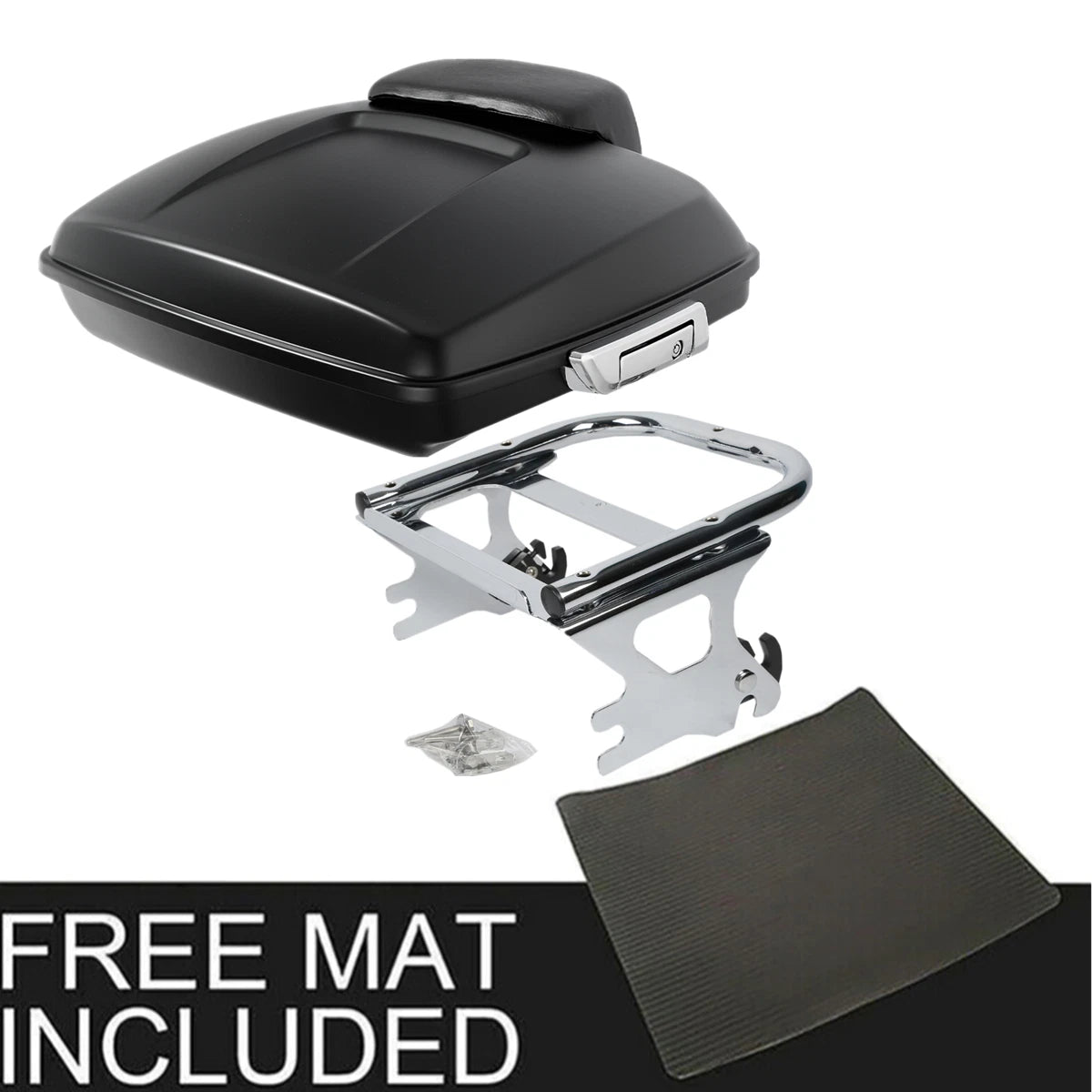 Matt Black Razor Trunk Pad Mount Rack Fit For Harley Touring Road Glide 97-2008