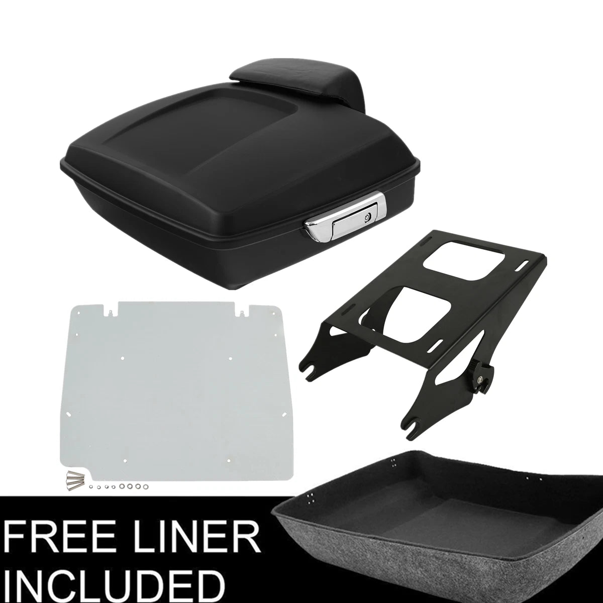 Chopped Trunk Pad Mount Rack Base Plate Fit For Harley Davidson Touring 14-25 24
