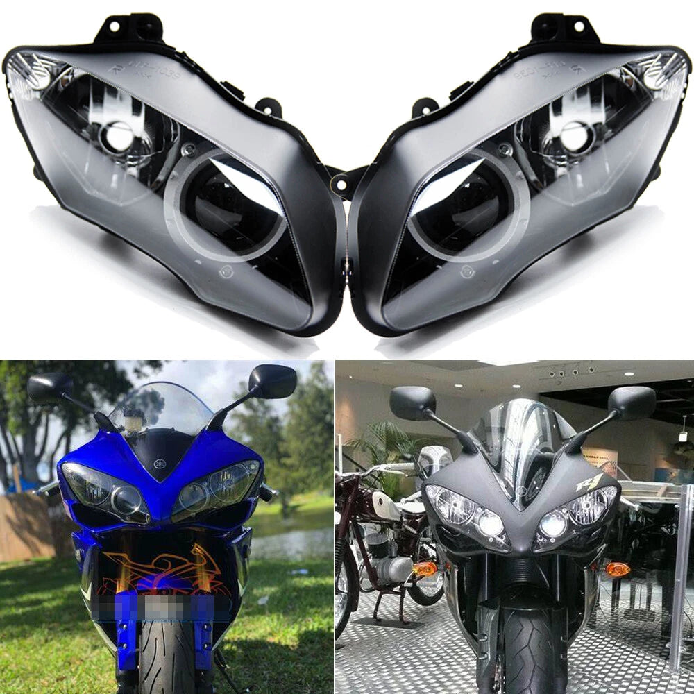 Left+Right Headlight Head Lamp Assembly For Yamaha YZF R1 2007 2008 YZF-R1 07 08