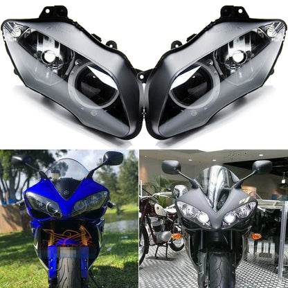 Left+Right Headlight Head Lamp Assembly For Yamaha YZF R1 2007 2008 YZF-R1 07 08