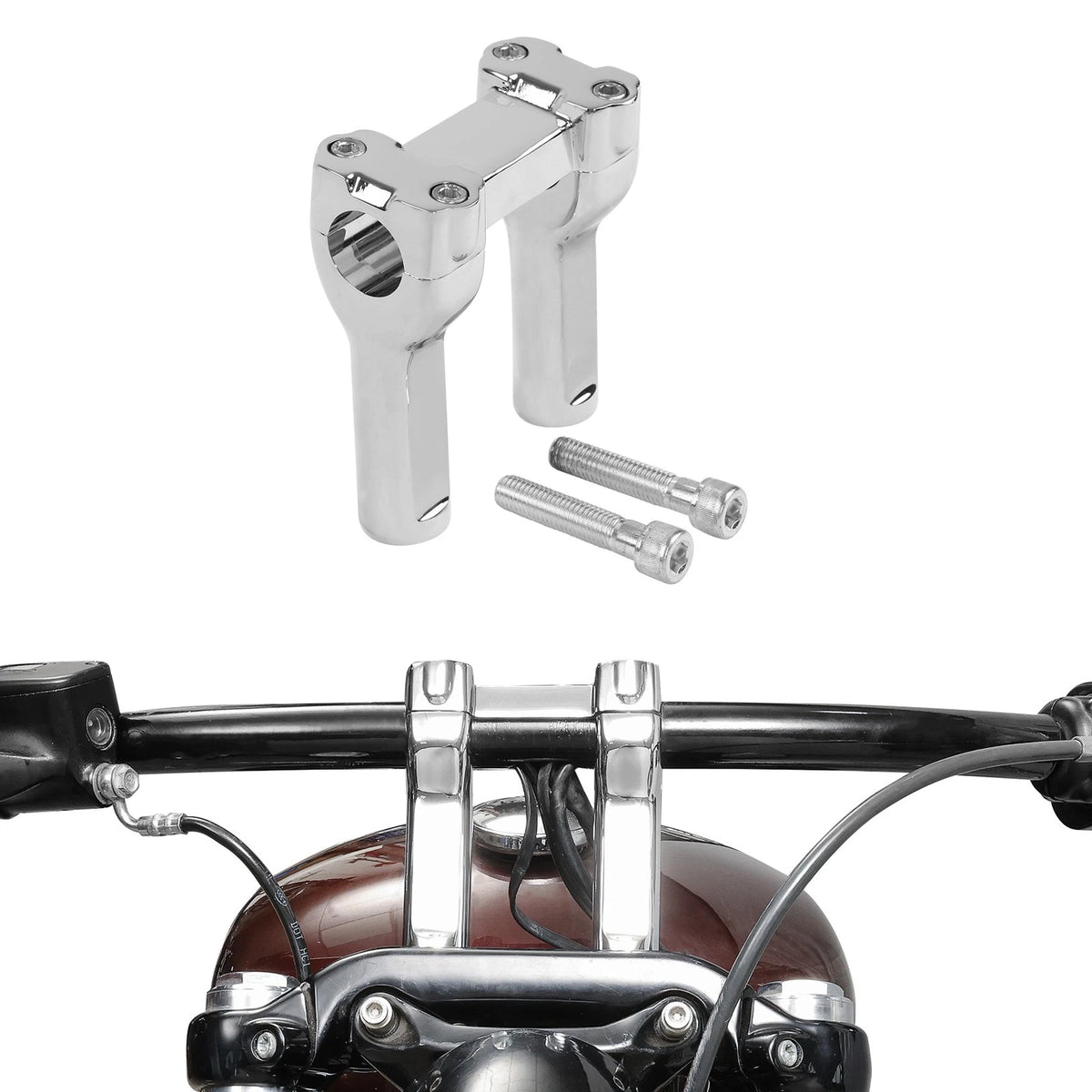 4" Handlebar 1.25" Bar Riser Fit For Harley Dyna Low Rider Super Glide Softail
