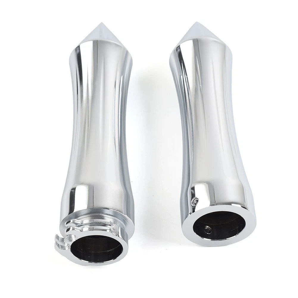 1" Spike Handlebar Grips With Throttle For Harley For Honda For Kawasaki Chrome