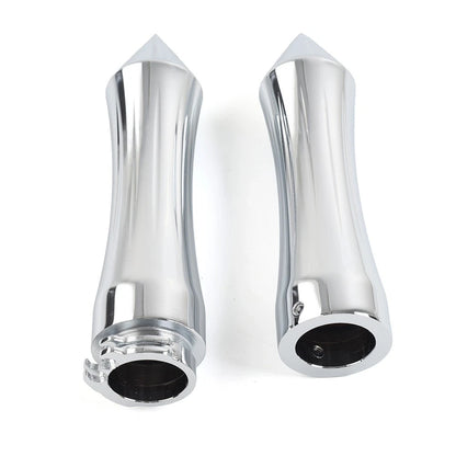 1" Spike Handlebar Grips With Throttle For Harley For Honda For Kawasaki Chrome