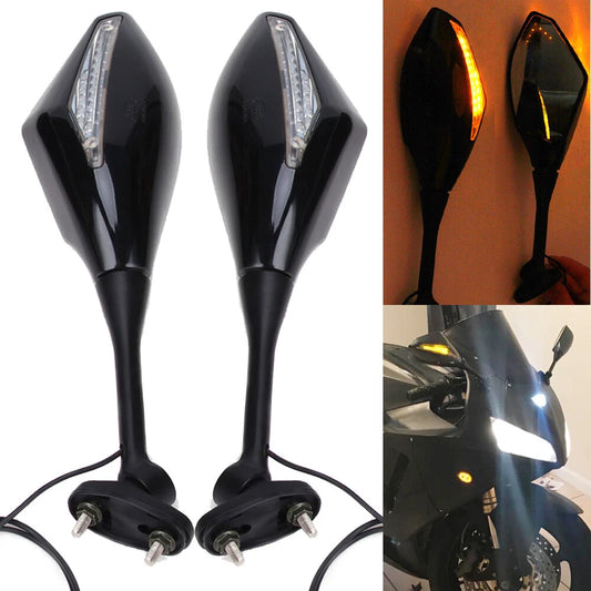 Motorcycle LED Turn Signal Mirrors For 05 2006 2007 2008 Suzuki GSXR600 GSXR750