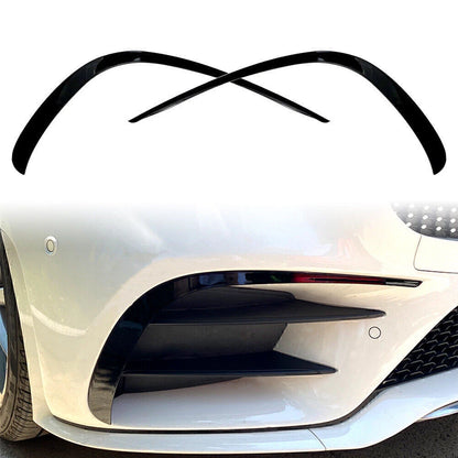 FrontBumper Splitter Air Vent Trim Fit Benz CLS-Class C257 2018-21 Glossy Black
