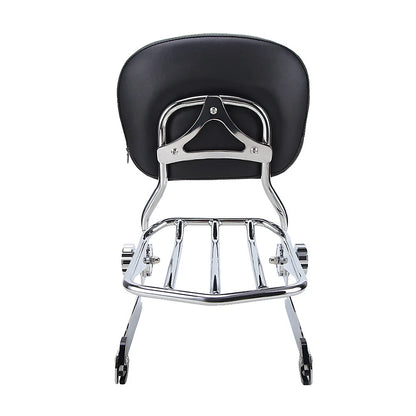 Backrest Sissy Bar Luggage Rack For Harley Dyna Street-Bob Super Glide FXD 06-19