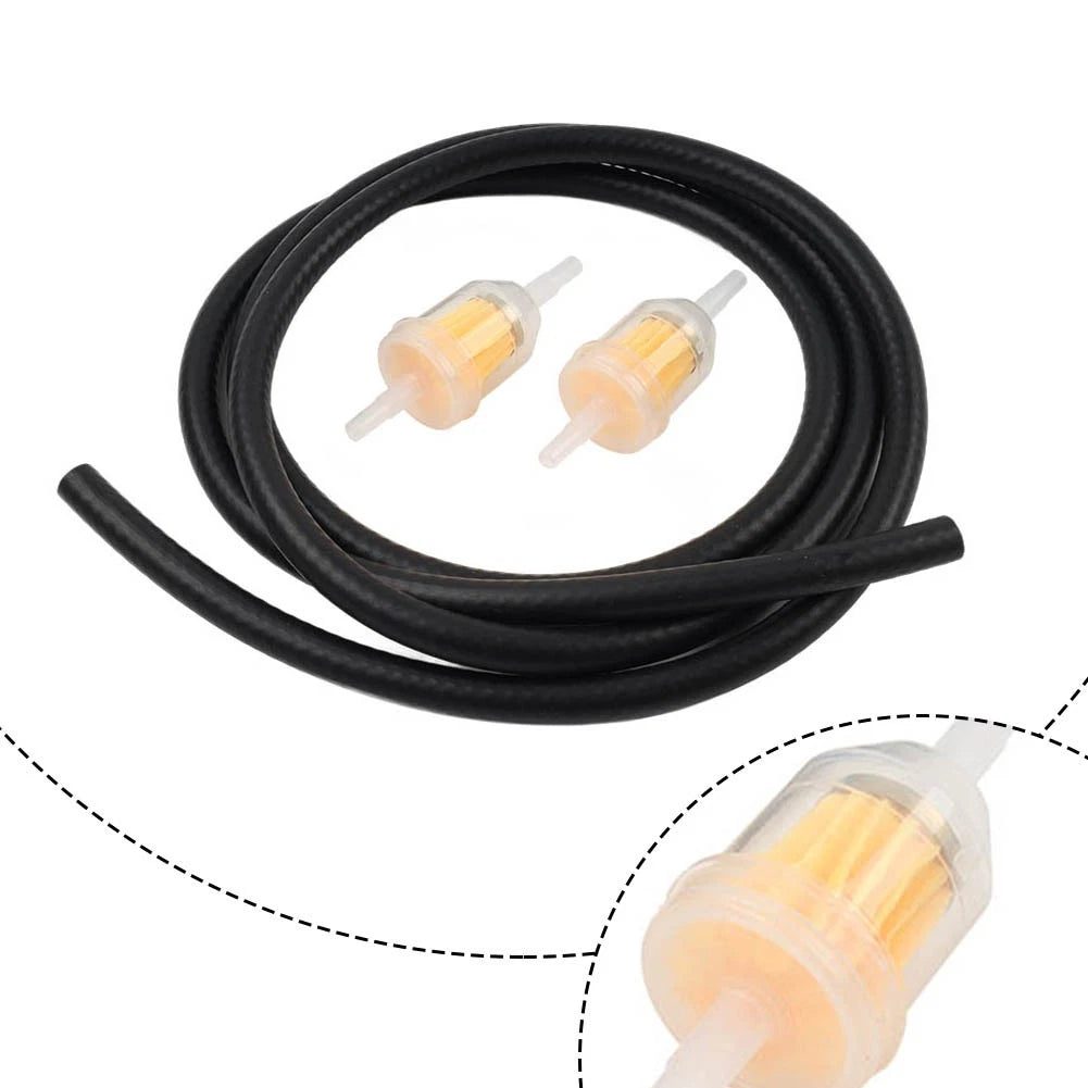6Feet 1/4" ID Motor Gas Fuel Line Tubing + 10Pcs Hose Clamps with Fuel Filter