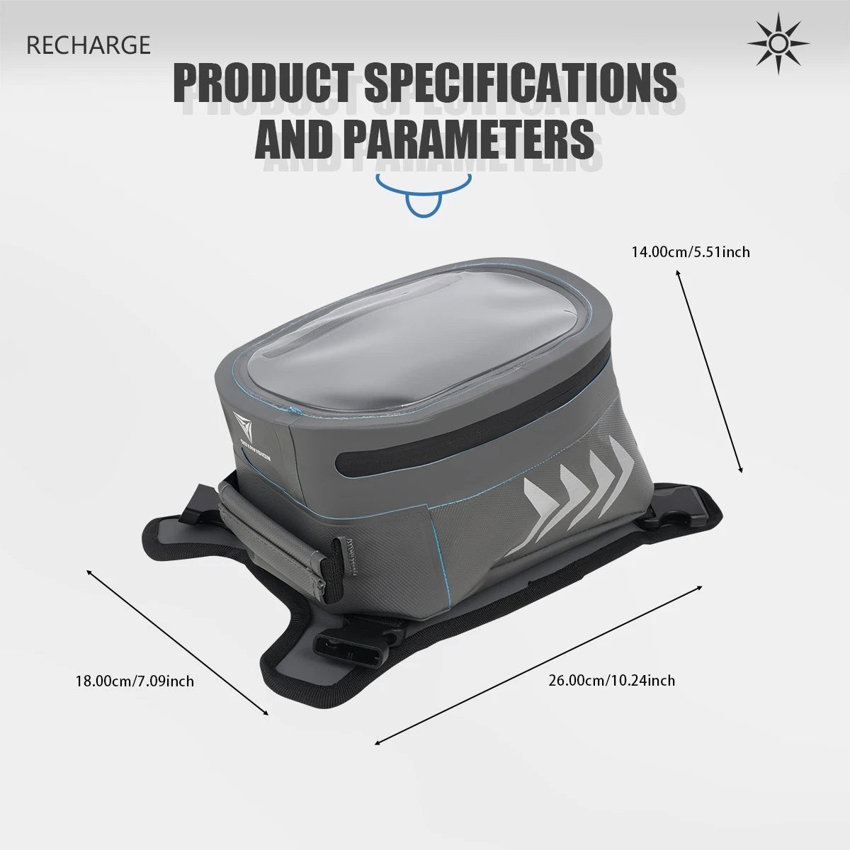 Waterproof Motorcycle Tank Bag Motorbike Luggage Phone Holder Fuel Saddlebags
