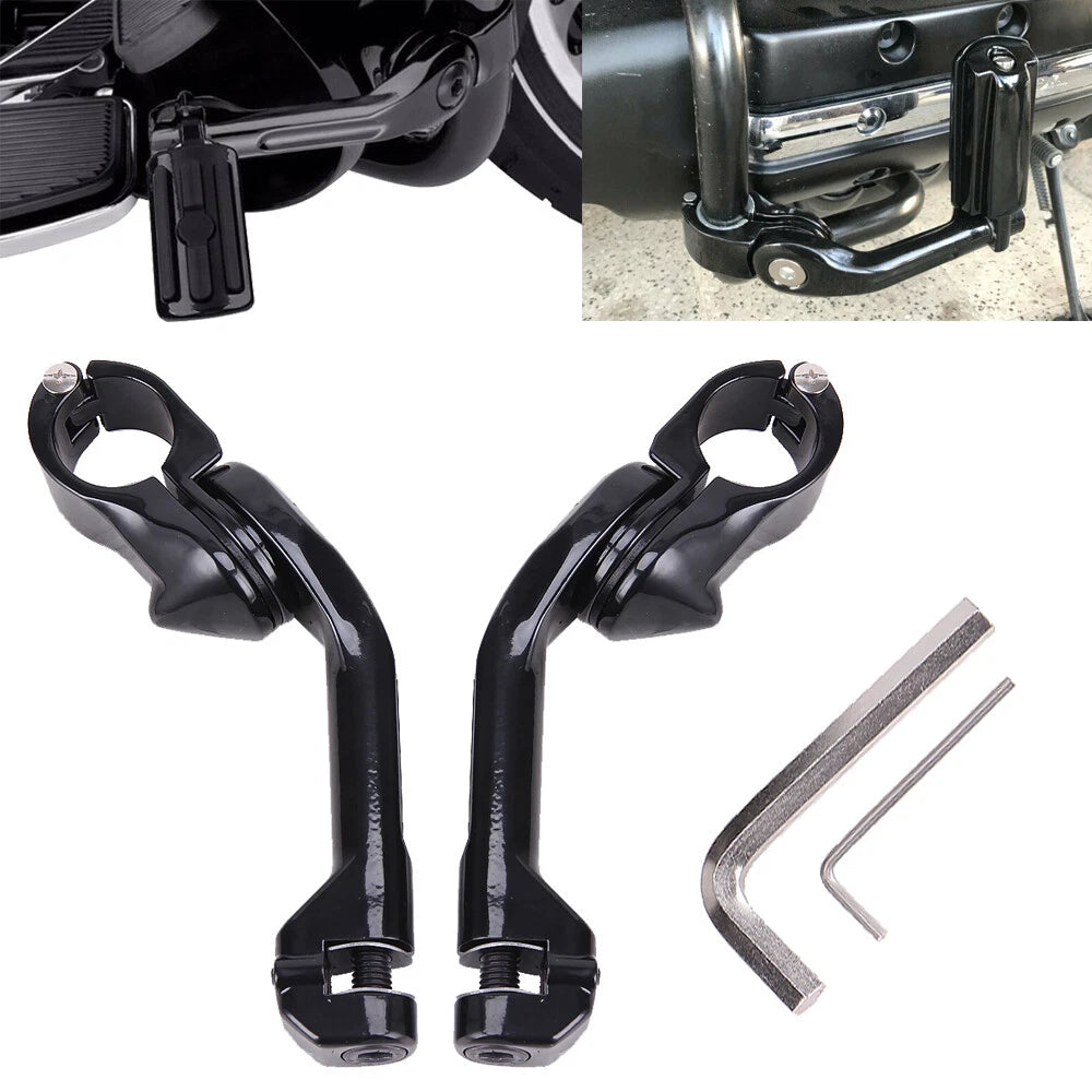 1-1/4" Long Highway Foot Pegs Clamps For Harley Touring Electra Glide Road King