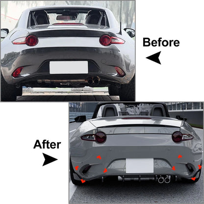 Rear Bumper Side Air Vent Trim For Mazda MX-5 ND Miata 2016-2025 Glossy Black