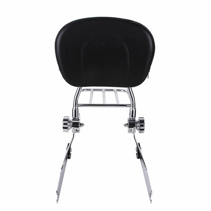 Chrome Backrest Sissy Bar Luggage Rack For Harley Dyna FXD FXDC FXDL FXDX 02-05
