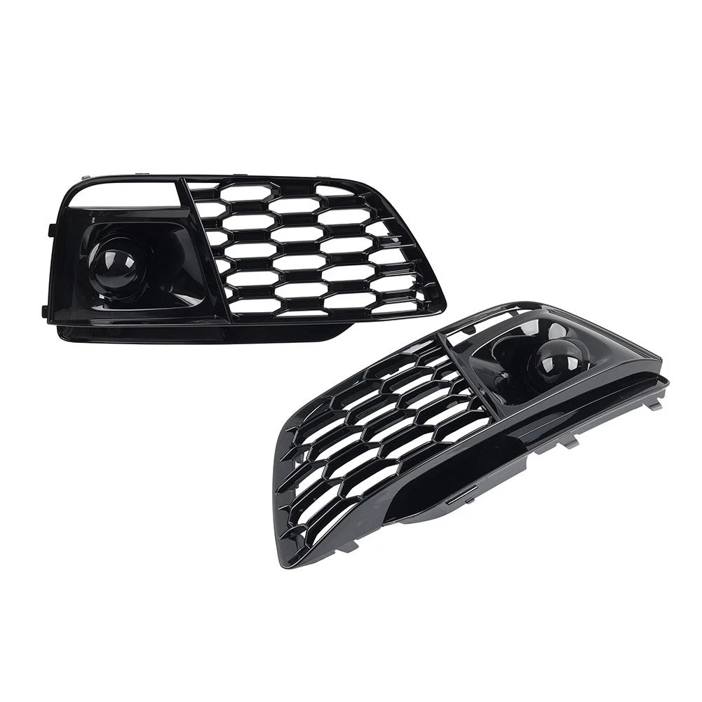 1 Pair Front Bumper Honeycomb Fog Lamp Grille Cover For Audi Q5 SQ5 2018-2020