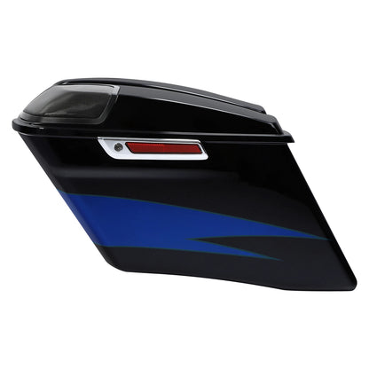 Hard Saddlebags Speaker Lid For Harley Electra Glide14+Candy Cobalt/Indigo Ink