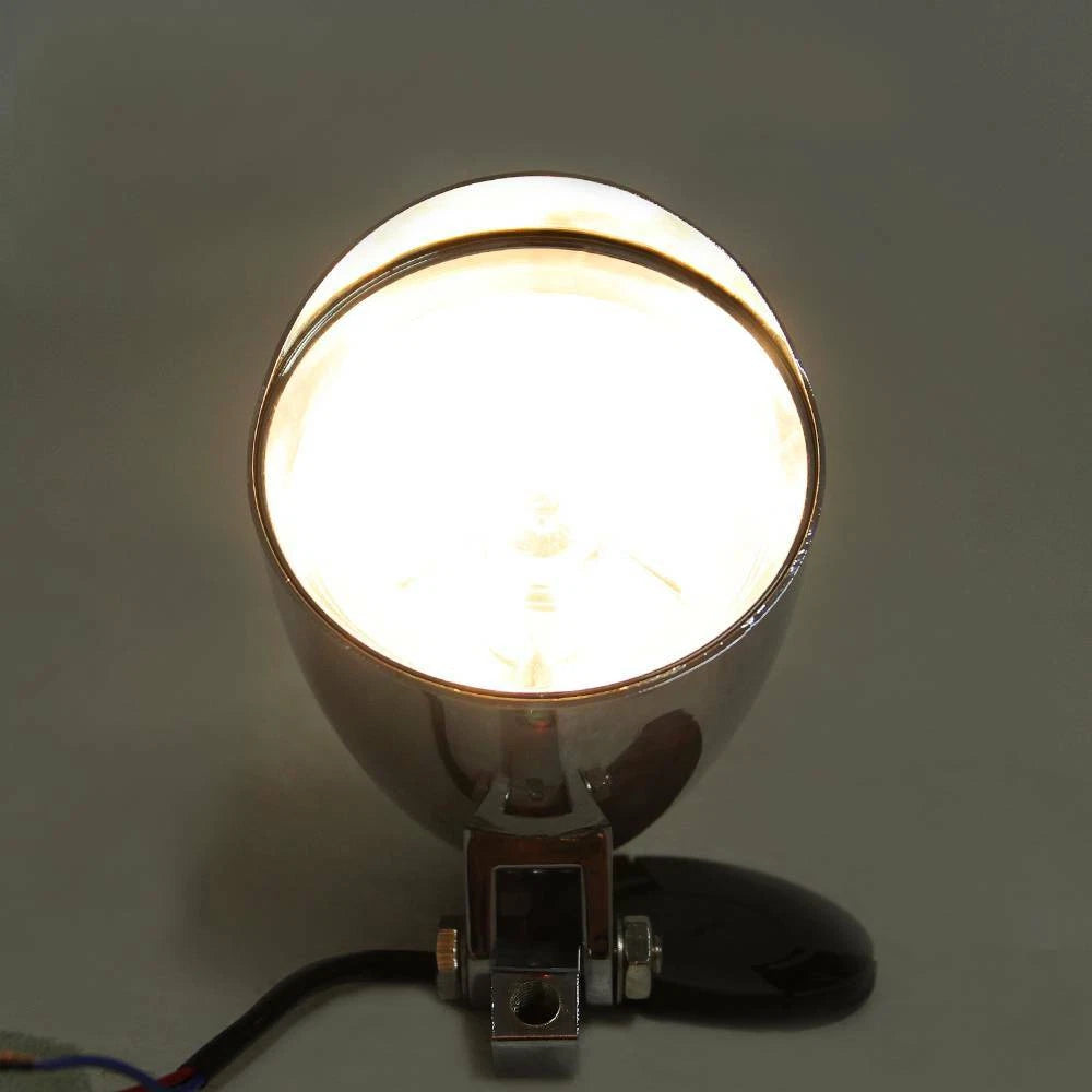 Motorcycle Chrome Aluminum Bullet Headlight Lamp Fit For Harley Bobber Chopper