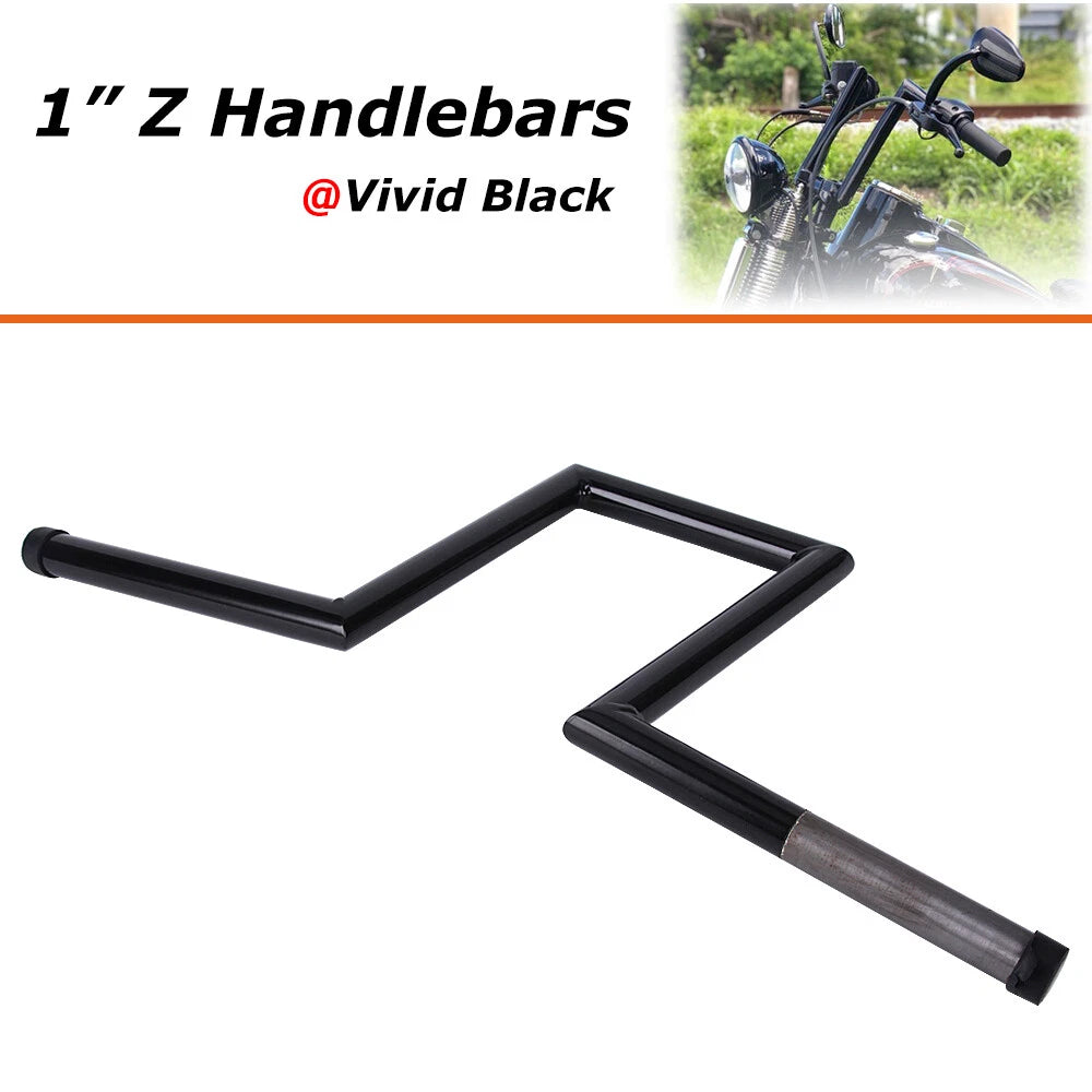 Motorcycle 10-1/2" Rise 1" Ape Hanger Z-Bar Handlebar For Harley Sportster Dyna
