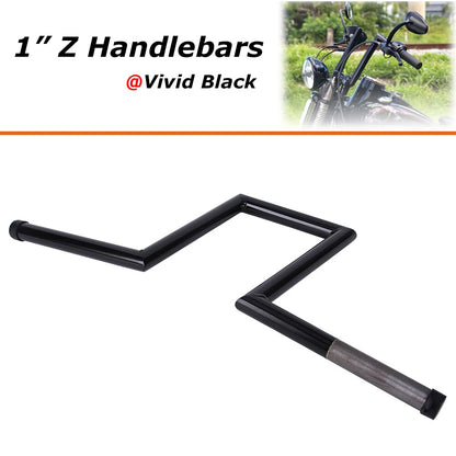 Motorcycle 10-1/2" Rise 1" Ape Hanger Z-Bar Handlebar For Harley Sportster Dyna