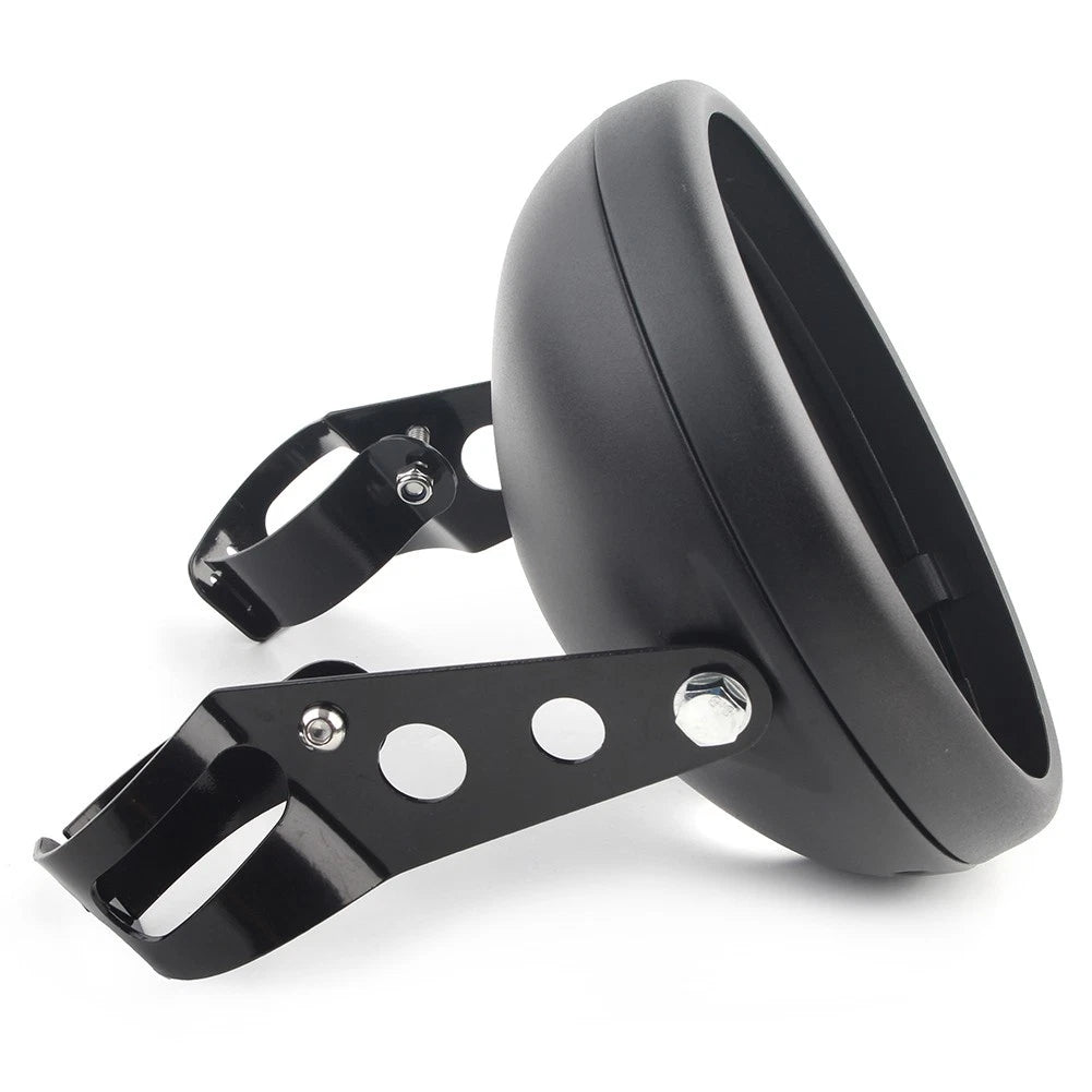Motorcycle Matte Black Headlight 7-Inch Retro  LED Headlight Shell For Harley