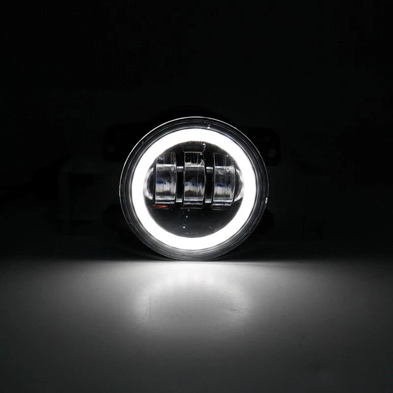 2X Halo Amber Angel Eyes LED 4" Inch Fog Light Lamp For Dodge Jeep Wrangler JK