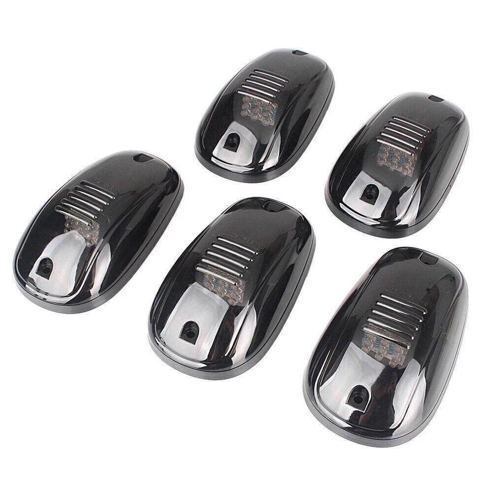 9x LED Cab Roof Top Marker Running Light Smoke Amber For 4x4 SUV Crossover Jeep