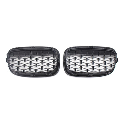 Gloss Black Diamond Meteor Front Kidney Grill Fit BMW 1 Series F20 F21 2011-14