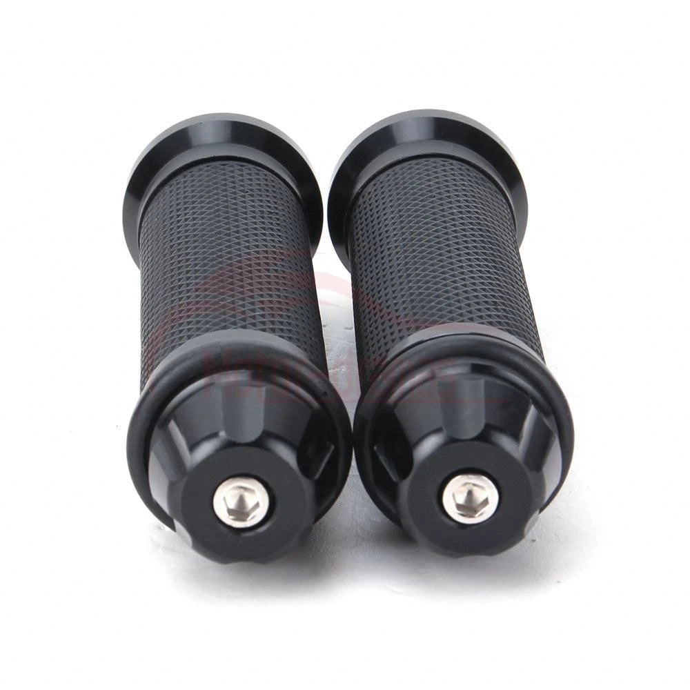 Black Motorcycle Rubber Gel CNC Hand Grips For 7/8" 22mm Handlebar Sports Bike