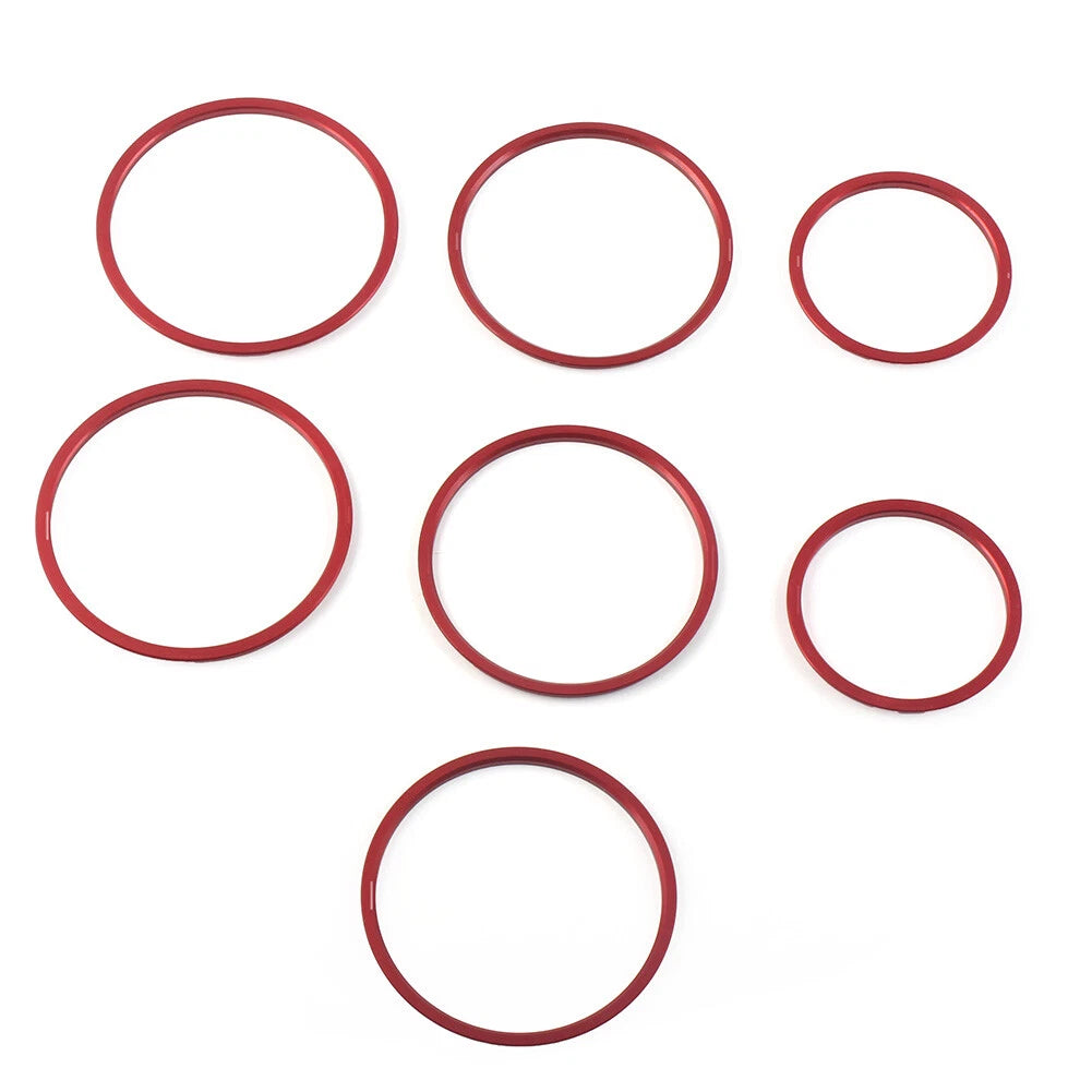 For Mercedes Benz C Class W205 AC Air Vent Outlet Inner Ring Cover Trim Red 7Pcs