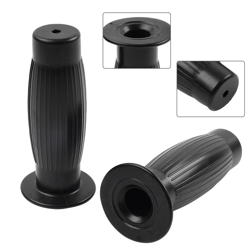 Universal 7/8" 1" Easy-Hold Hand Grips Vintage Motorcycle Handlebars Black