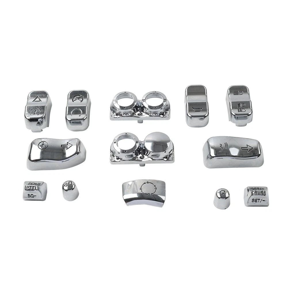 Hand Control Switch Housing Button Cap Chrome For Harley Road Electra Tri Glide