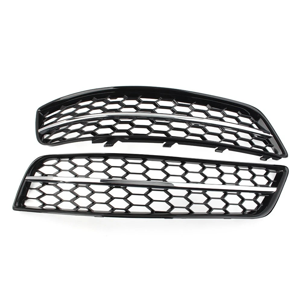 Pair Front Bumper Mesh Fog Light Cover W/O Fog Light Hole For Audi A3 8P 2009-13